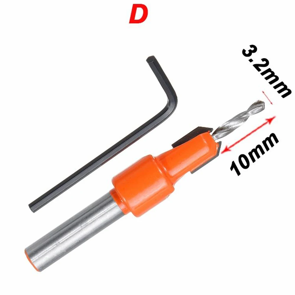 

Carbide Drill Bits Screw Chamfer Quick Change Carpentry Woodworking Tools