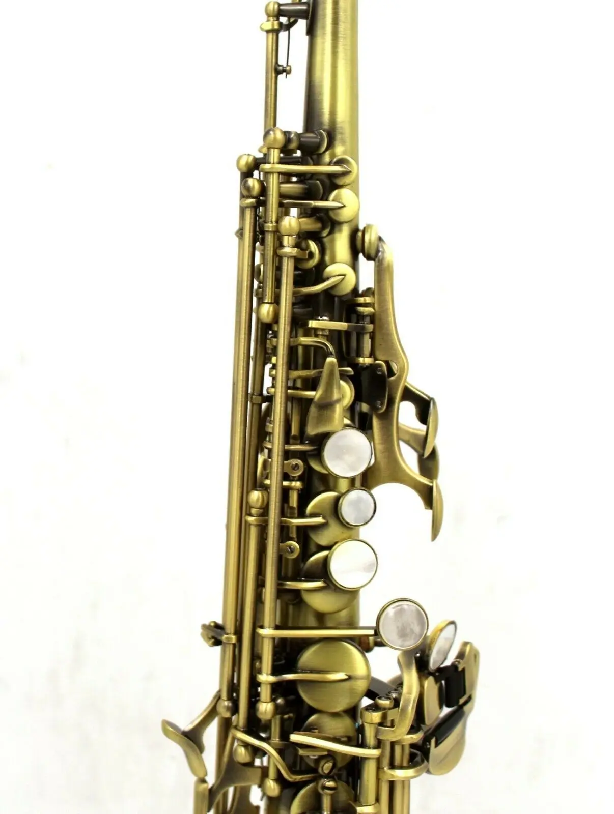 Koop Prive Custom Brief Muziek Pro Antieke Kleur Rechte Sopraan Saxofoon Met G Sleutel Sop Sax