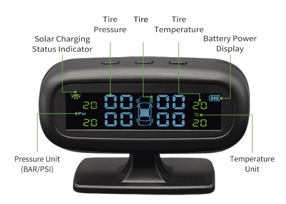 XIAOMI Smart Car TPMS система контроля давления в шинах Солнечная энергия цифровой ЖК-дисплей Автоматическая охранная сигнализация s давление в шинах