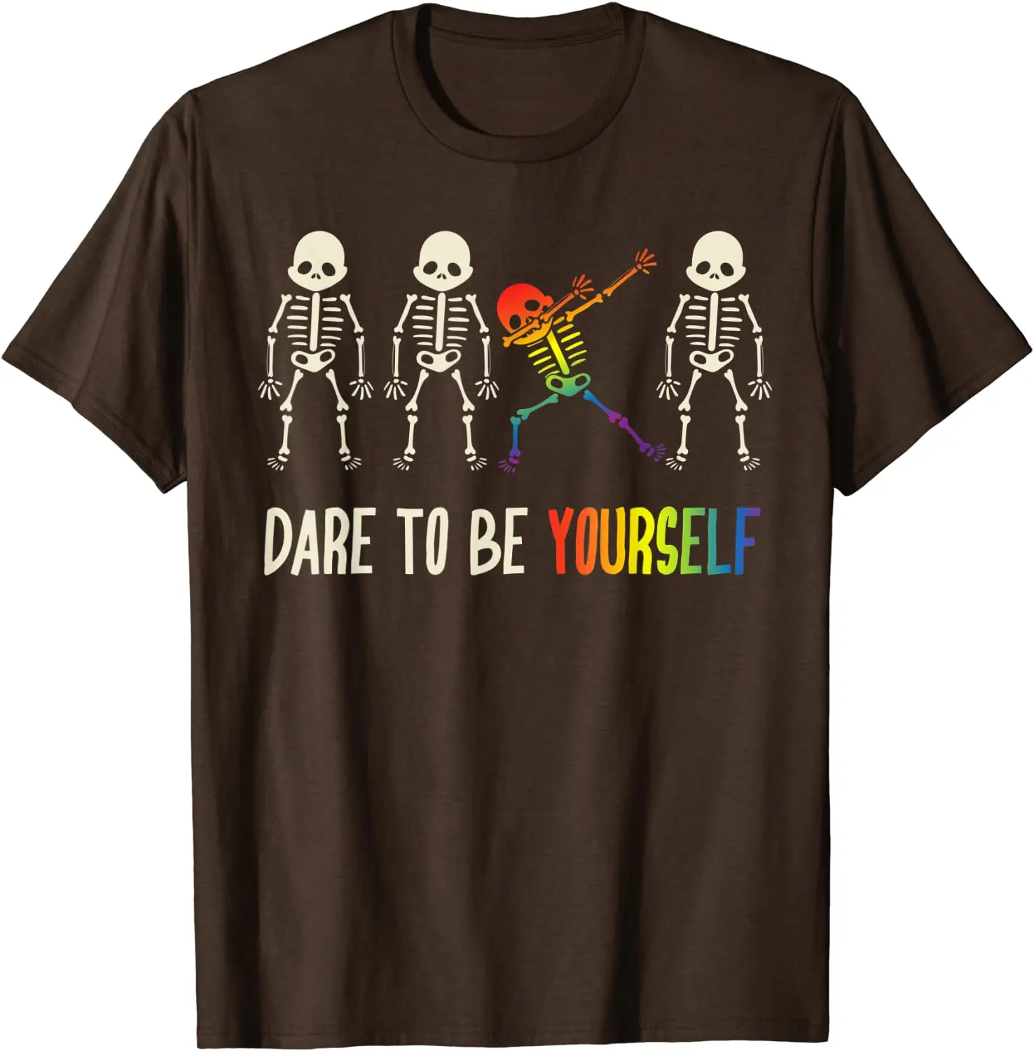 Dare To Be Yourself Cute LGBT Pride T-shirt Gift Short Sleeve Tees Fashion 100% Cotton O Neck Female Clothing Plus Size Casual