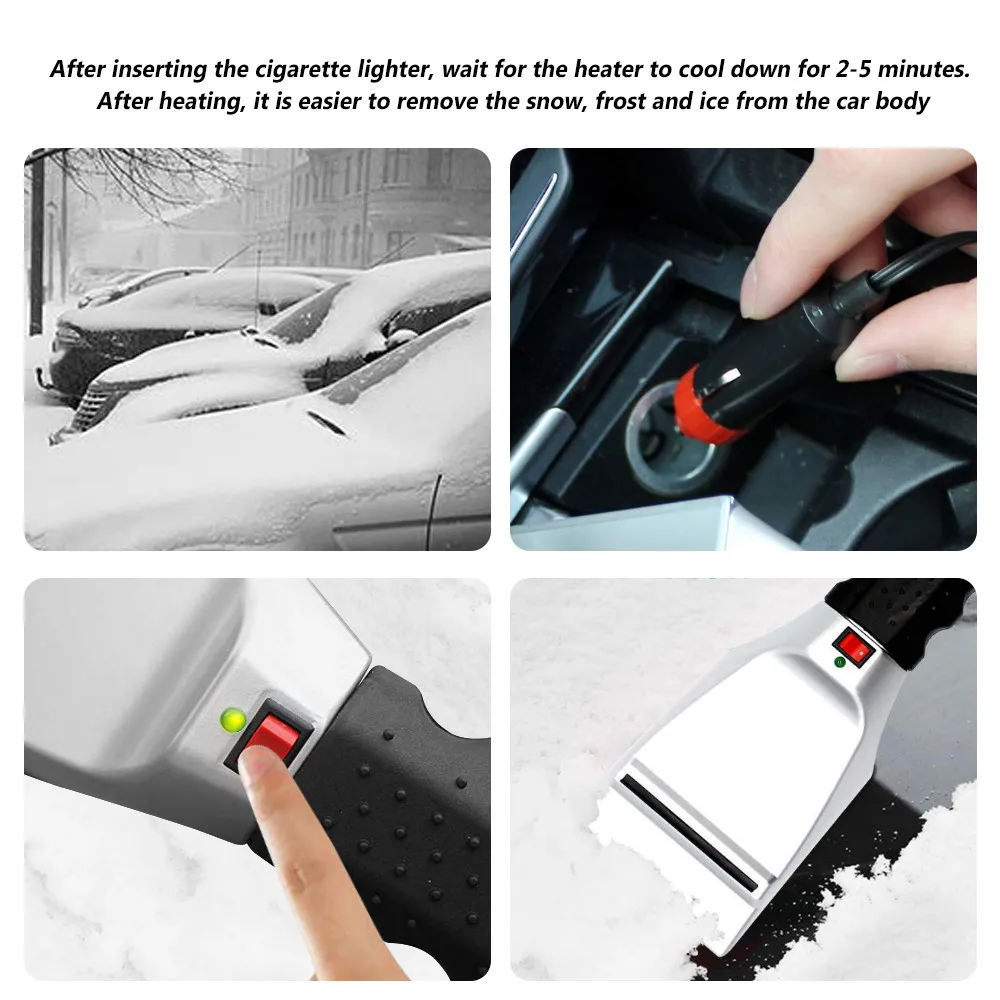 Скребок электрический с подогревом для снега и лобового стекла 12 В|Скребок льда| |