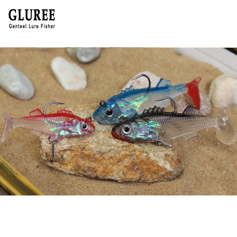 GLUREE 3 шт 8g 15g свинцовая рыболовная приманка посылка привести мягкая искусственная