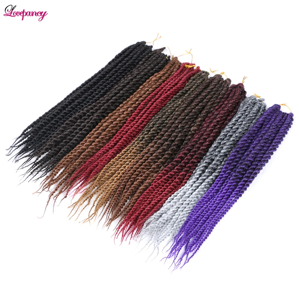 

18 22 Inch Senegalese Twist Hair Synthetic Braid Hair Ombre Purple Bug Gray Crochet Braiding Hair Extensions For Women Hot Sale
