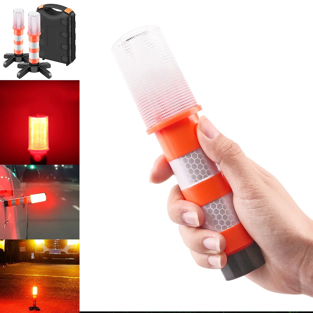 

LED Portable Light Road Safety Flash Emergency SOS Multi-Function Vertical Can Be Lifted Safety Warning /Camping Light