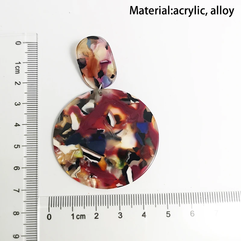 Cpop модные круглые леопардовые серьги для женщин винтажные акриловые с подвеской