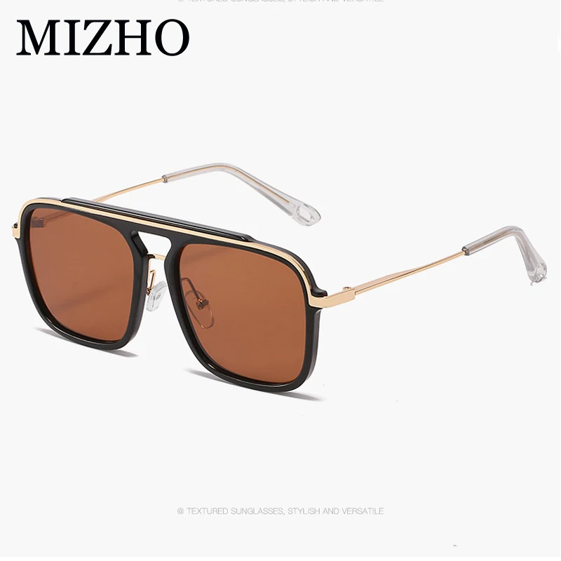 mizho hot tony stark square sunglasses men brand designer retro gradient whole glasses women shades eyewear oculos de sol uv400 free global shipping