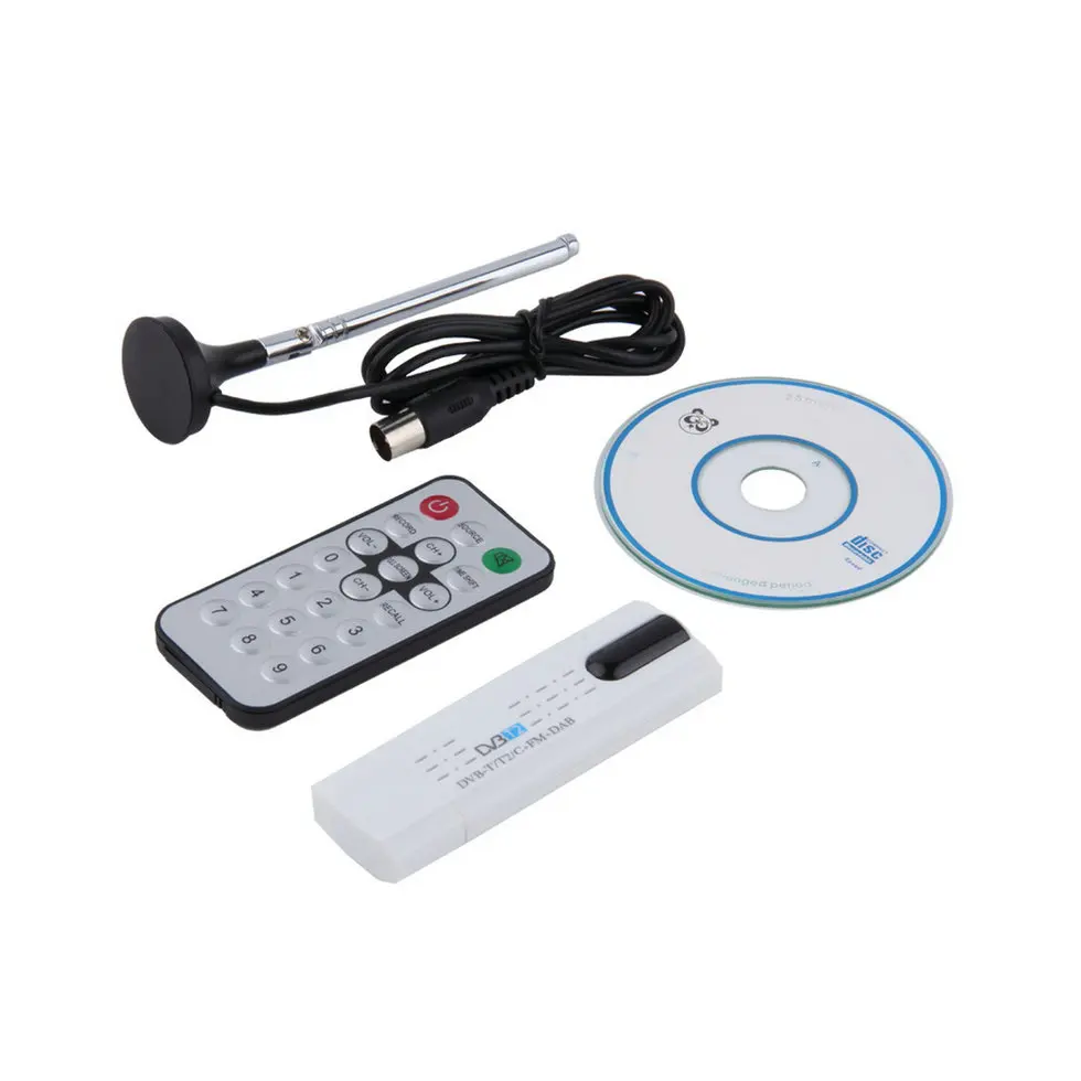 Цифровой USB 2 0 DVB-T2/T DVB-C ТВ-тюнер Палка HD ключ для ПК ноутбука с пультом