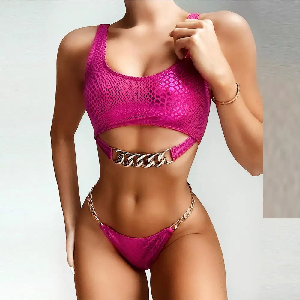 Модные сексуальные купальники из двух частей женские с леопардовым принтом