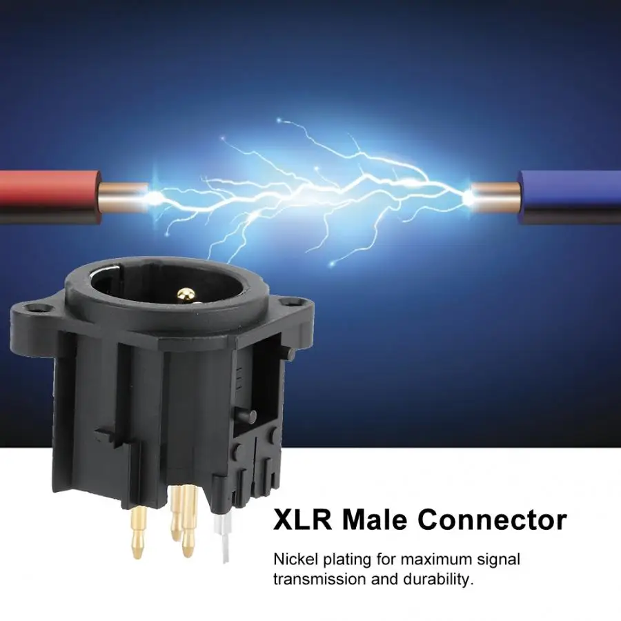 10 шт. 3 жильный XLR Штекерный Гнездо аудио разъем монтажный шасси позолоченный