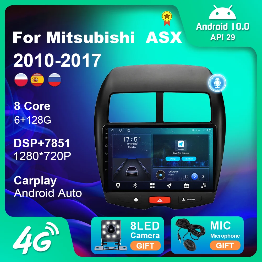 Автомобильный радиоприемник с GPS навигацией для Mitsubishi ASX 2010 2017 мультимедийный