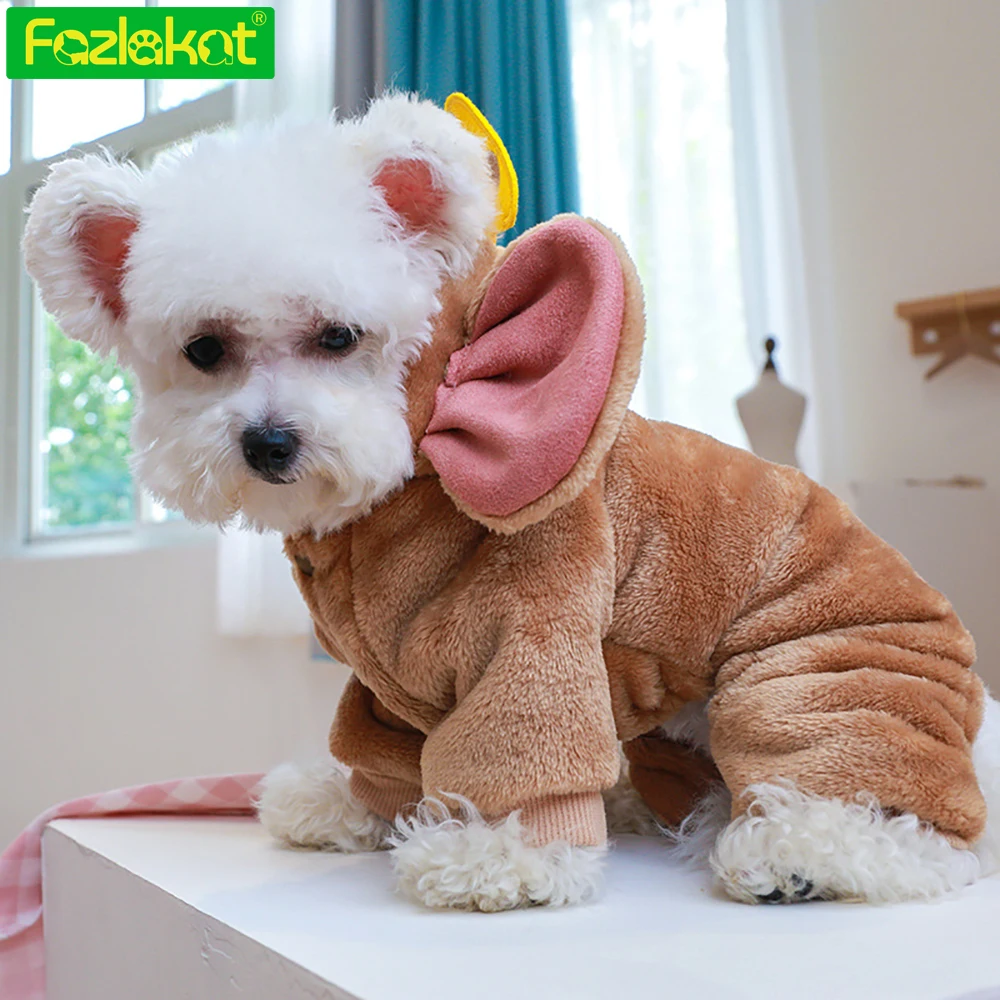 

Pet Clothes Transformed Into Four Legged Cotton Padded Clothes Winter Warm Teddy Than Bear Cat Dog's Sweater Suit Dogs Clothing