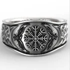Скандинавская сказочная мифовая история, кельтский компас, ретро резная Снежинка, Орел, мужское кольцо из цинкового сплава, властное кольцо, подарок, эксклюзивное праздничное