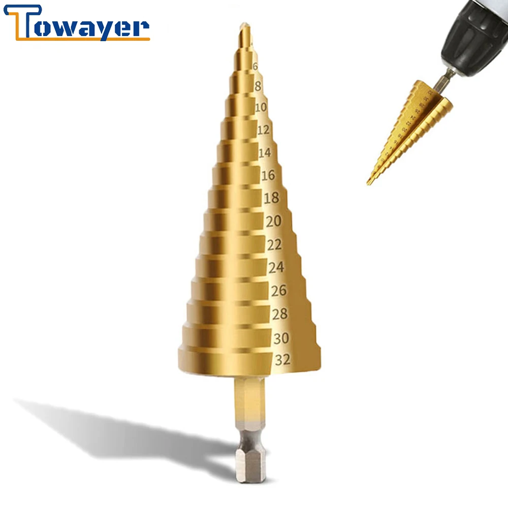 Титановые ступенчатые сверла из быстрорежущей стали конические режущие