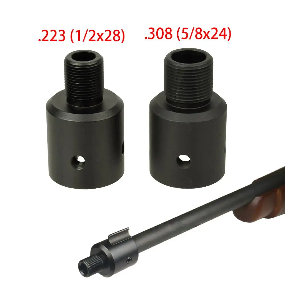 

Aluminum Ruger 1022 10/22 Muzzle Brake Adapter 1/2x28 & 5/8x24 .750 Barrel End Thread Protector Combo .223 .308