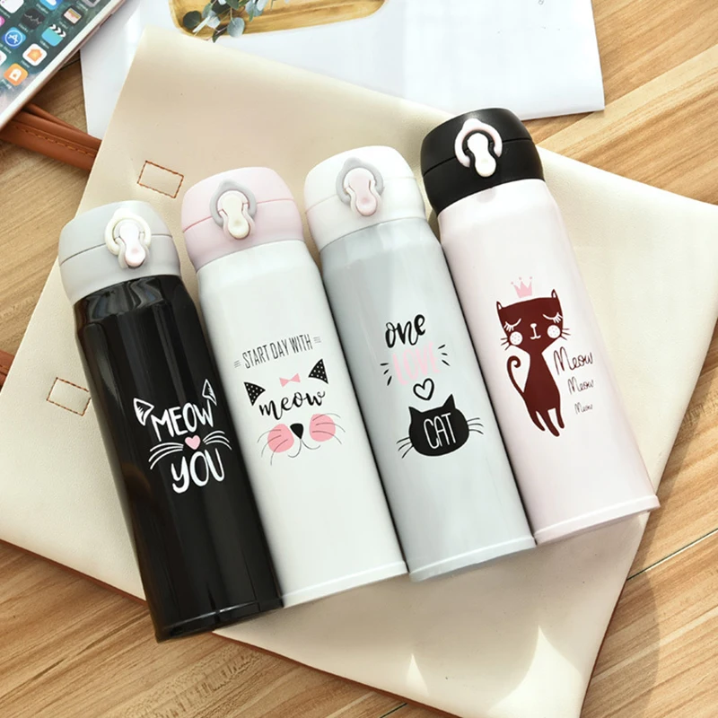 Термосы Из Нержавеющей Стали термосы с мультяшными животными для офиса бутылка