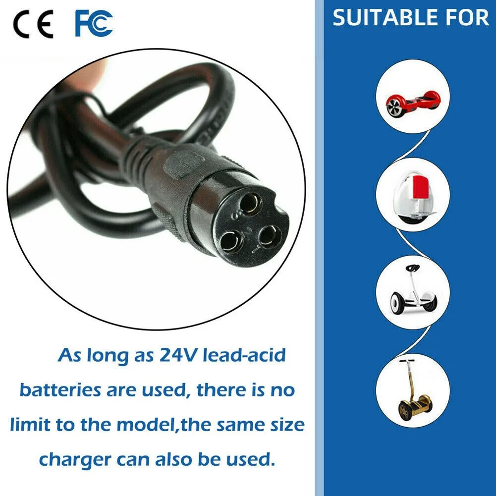 

24v 1.6A-2.0A Balance Mobility Scooter Wheelchair Battery Charger Adapter Electric Vehicle Lead-acid Charger British Standard
