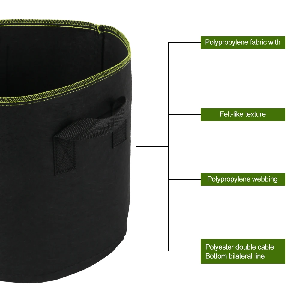 5 шт. уличные цветочные горшки Войлок ящик для комнатных растений выращивания 5/7/10