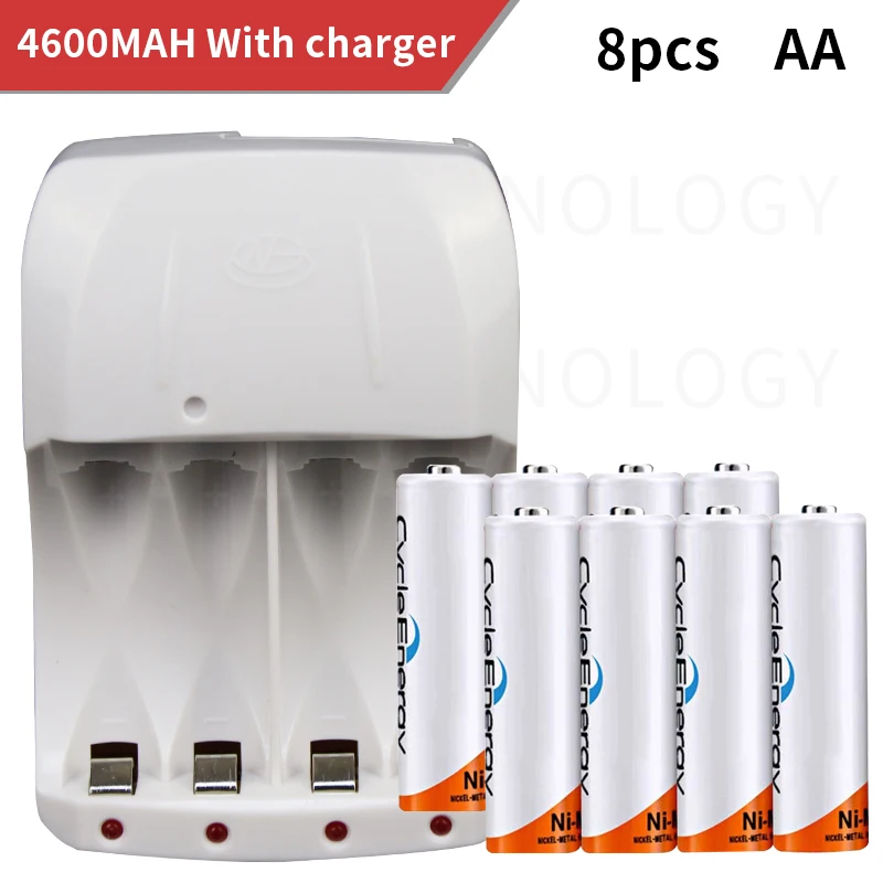 8 шт Оригинальные Новые 1,2 V 4600mAh Ni-MH AA батареи 2A 14500 Аккумуляторы для sony+ зарядное устройство