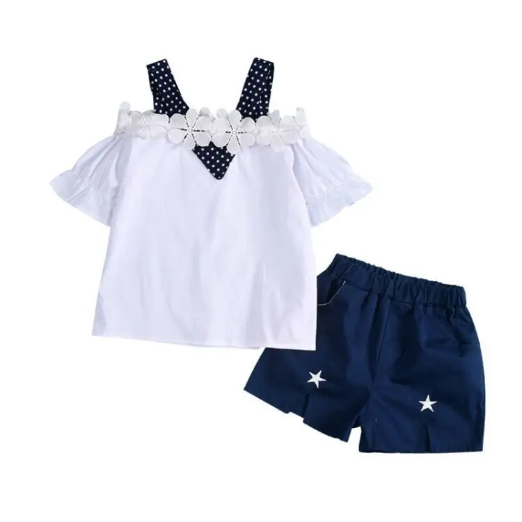 

Children's Set Girls Lace Set 2020 Children's New Summer Children's Summer Girls Summer Two-Piece Set