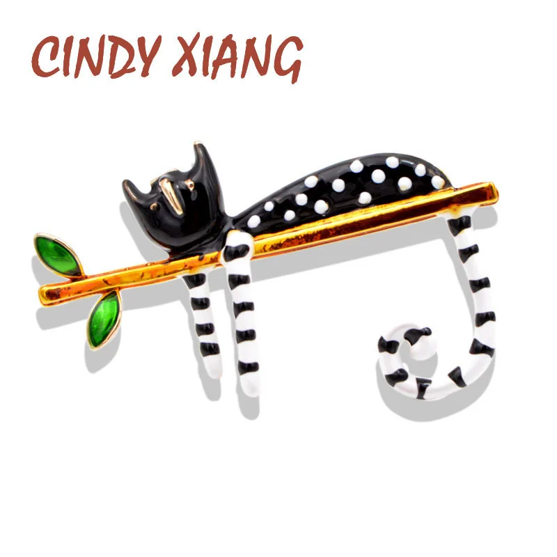 CINDY XIANG Lazy Cat Брошь, эмалированный штифт коробка животное брошь-Кошечка для женщин детская булавка 2 цвета на выбор летние ювелирные изделия хороший подарок