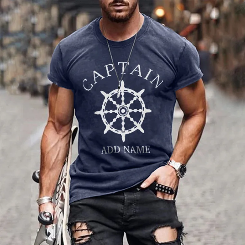 

Мужская свободная футболка с коротким рукавом и круглым вырезом