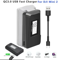 dji mini 2 qc3 0 fast charger battery usb charging with type c cable led charger for dji mavic mini 2 drone accessories