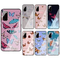 beautiful designer butterfly phone case glass for samsung note 8 9 10 pro a7 2018 caps s 6 7edge 8 9 10e lite 20 plus ultra