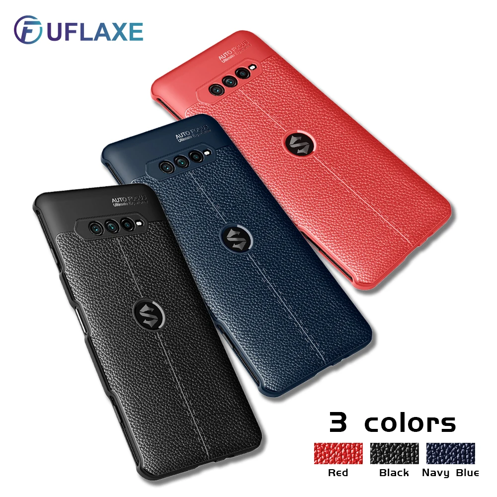 

UFlaxe Soft Silicone Shockproof Case for Xiaomi Black Shark 4 Pro Litchi Texture Ultra-thin Cover BlackShark 4