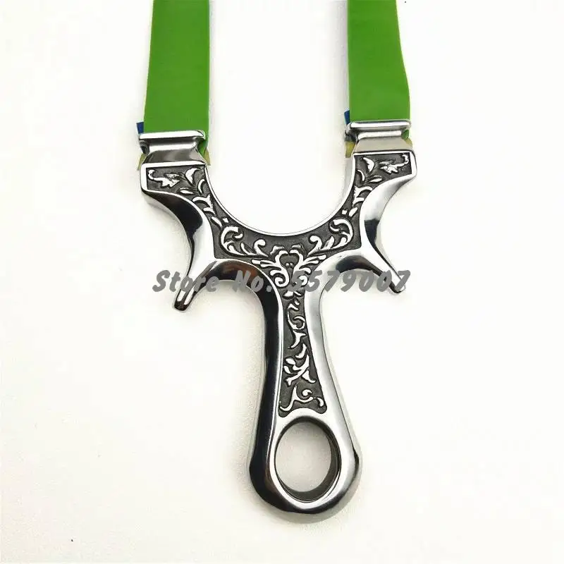 

Stainless Titanium Steel Metal Slingshot Accessories With Powerful Rubber Band