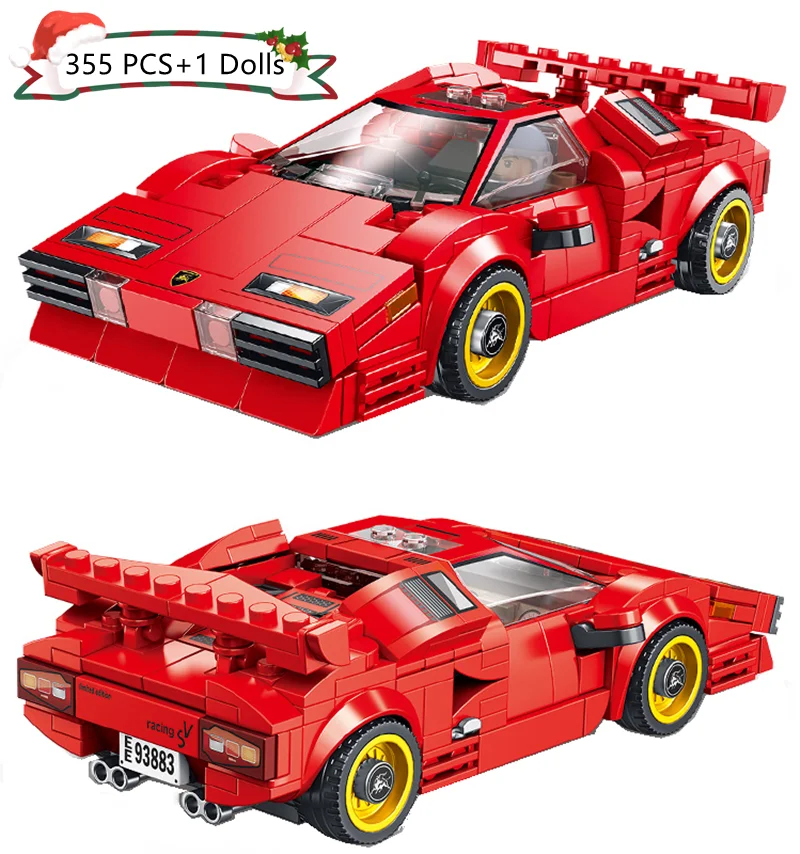 

Speed Champion Classic Countach Car Model City Racing Rally Building Block Set Racer Supercar Children's Toy Technology Brick