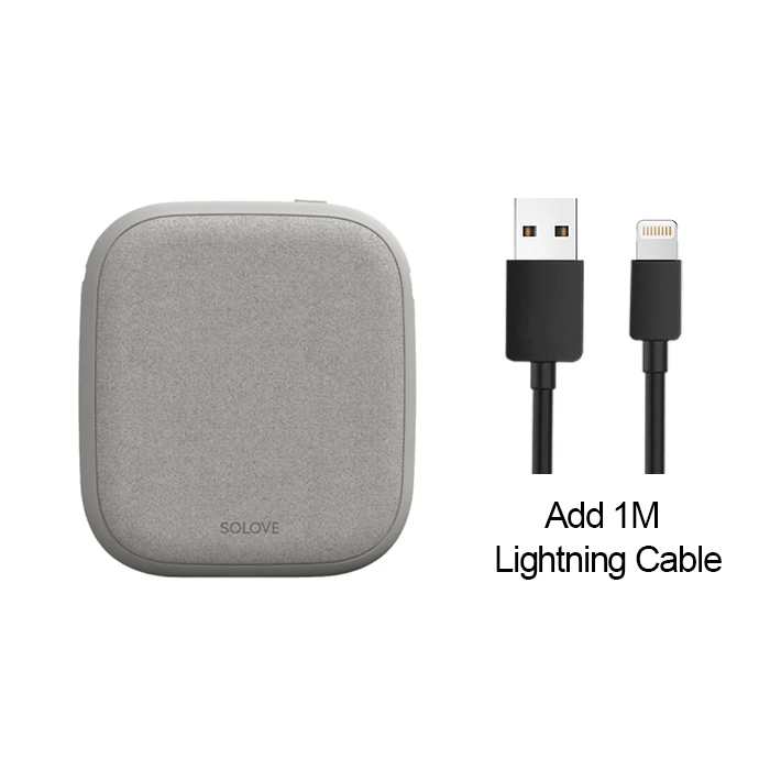 Gray Add Lightning Xiaomi SOLOVE 10000 мАч QI беспроводной внешний аккумулятор 10000 мАч Внешний аккумулятор быстрая зарядка для huawei samsung iPhone X XR XS MAX 8 Plus - Цвет: Gray Add Lightning