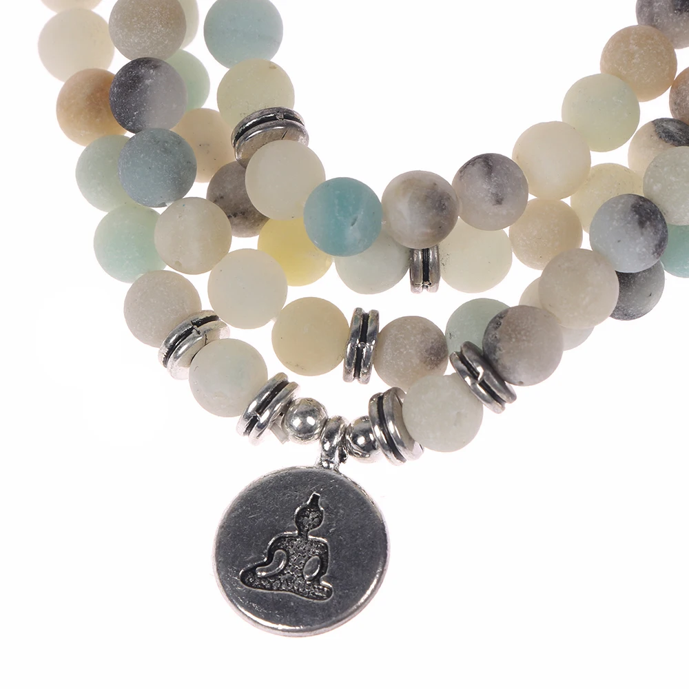 Натуральный камень Цветной браслет 93 см Стразы текстуры ожерелье молитва