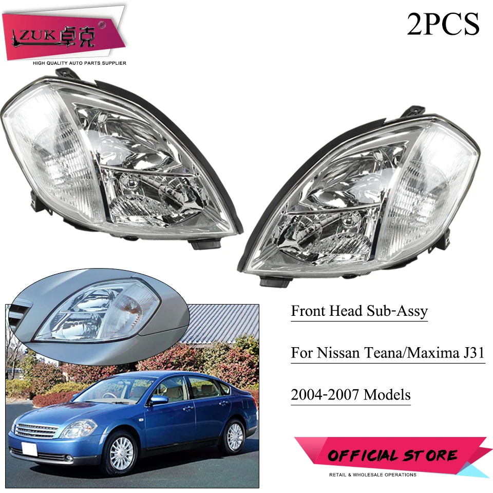 Передняя фара ZUK 2 шт./лот для Nissan TEANA MAXIMA CEFIRO J31 2004-2007 головного света галогеновая/HID