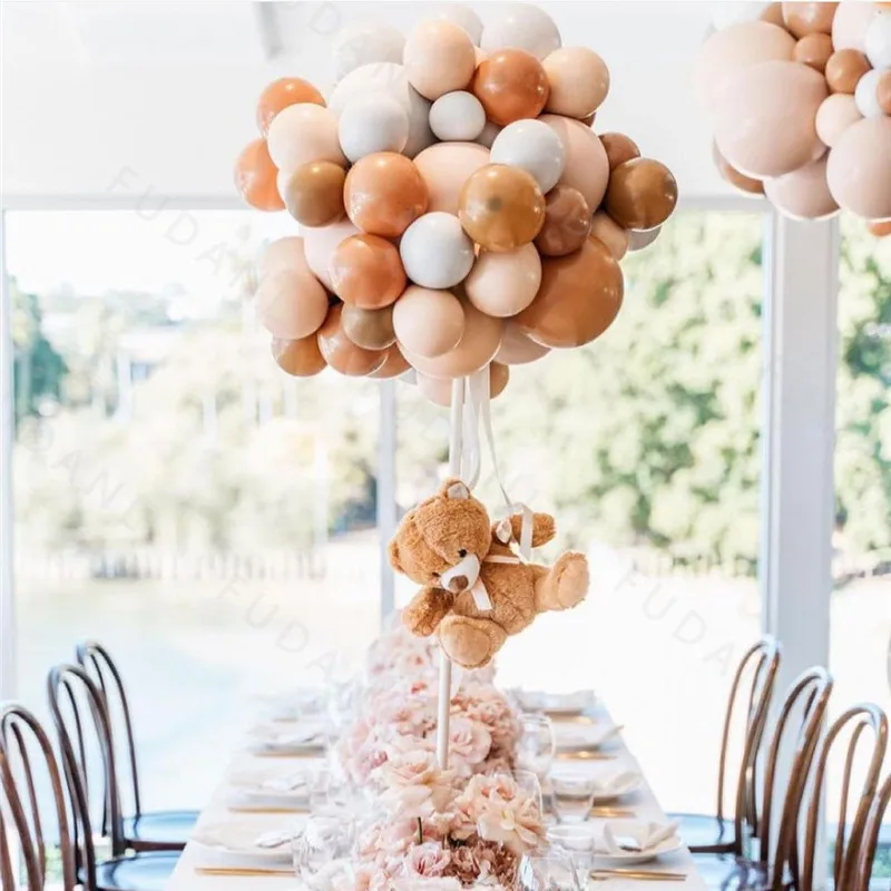 

47pcs Retro Apricot Latex Balloons For Baby Shower Wedding Birthday Decoration Dining Table Decor Anniversary Globos Gift