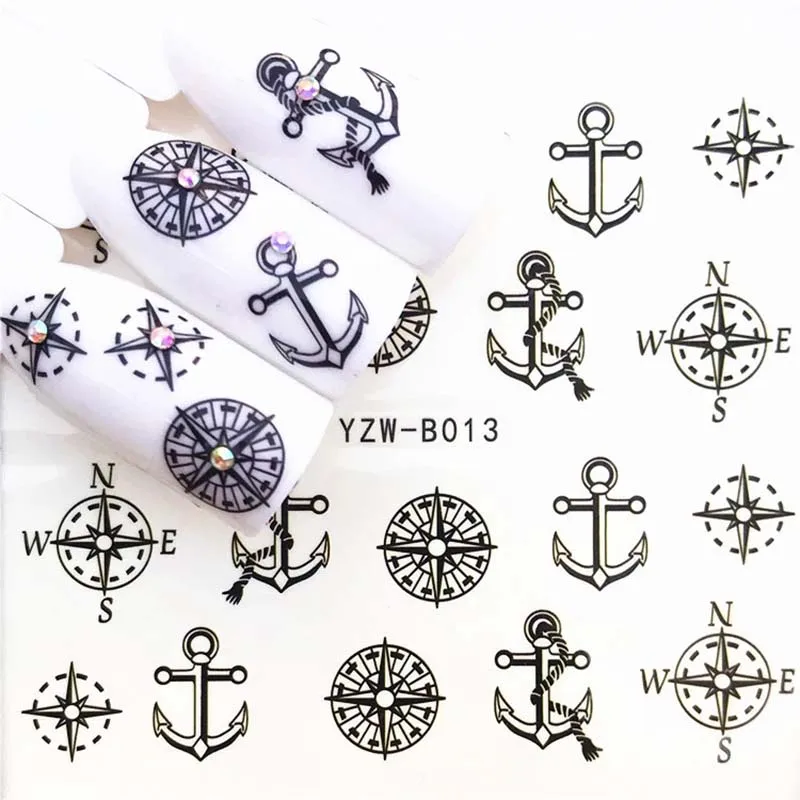 1 шт. наклейки с изображением черепа на Хэллоуин растений наклейка ногти водная