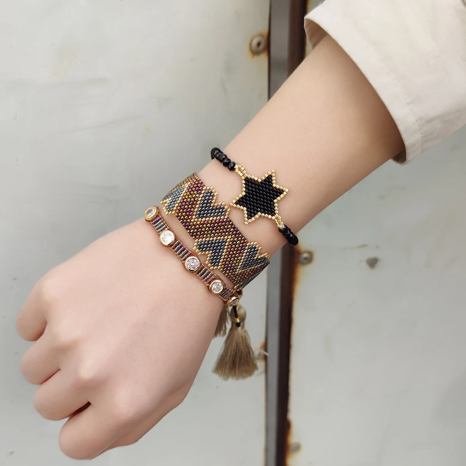 

KELITCH 2021 New Miyuki Seed Beaded Friendship Bracelets Bohemian Charm Fashion Cuff Bangles Adjustable Jewelry Gift