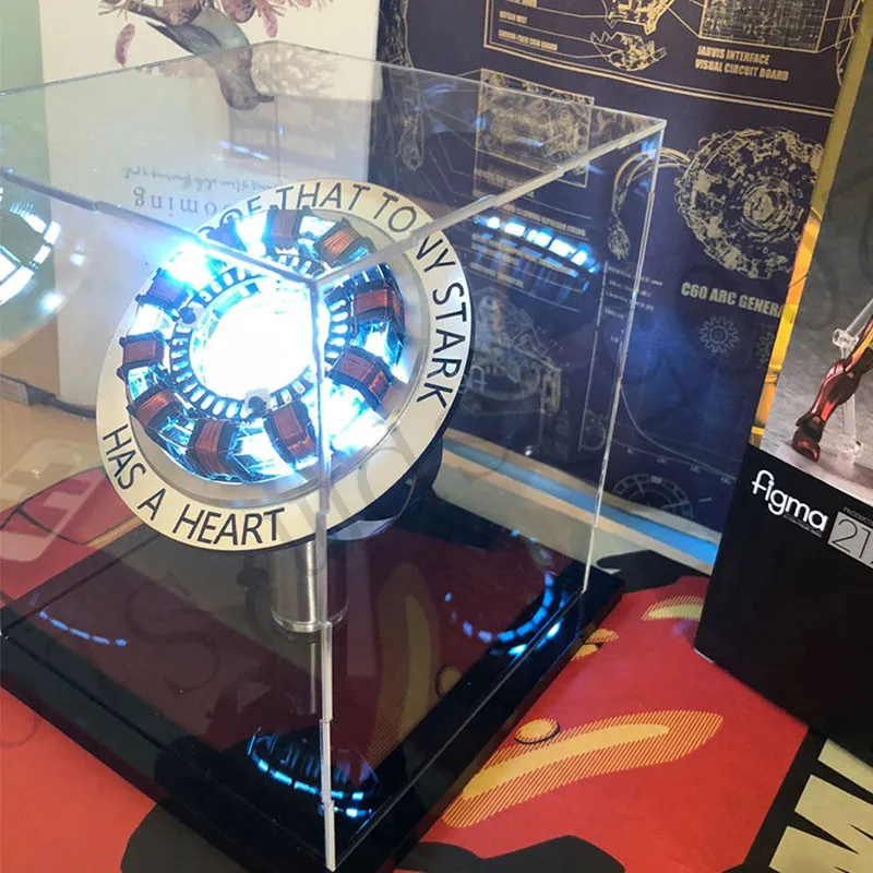 Acrylic DIY Box Новые Мстители 4 Железный человек дуга реактор дистанционный светильник супер герой Железный человек diy части модели собранные Фигурки игрушки для детей - Цвет: Acrylic DIY Box