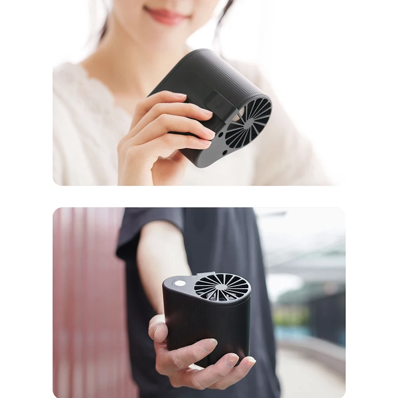 Mini Waist Hanging Fan Super Powerful Airflow Portable Air Conditioning Suit Rechargeable Battery 3 Speed Setting Black | Бытовая