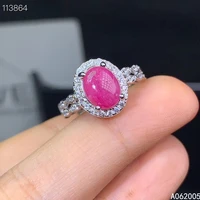 kjjeaxcmy fine jewelry 925 sterling silver inlaid natural adjustable ruby new female woman girl miss ring trendy support test