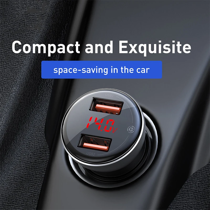 Baseus 45W Car Charger Dual USB Cigarette Lighter Support SCP QC3.0 Fast Charging Auto Accessories For iPhone Huawei|Зажигалка| |