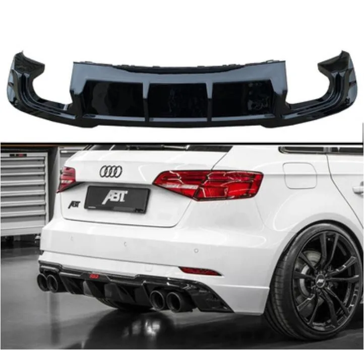 ABS Краски автомобиля задний бампер спойлер Диффузор крышка с выхлопные трубы для