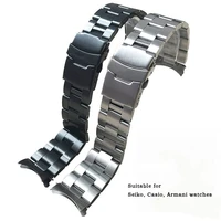 mens watch stainless steel strap folding buckle 20 22mm replacement belt for seiko casio armani tissot citizen watch wristband