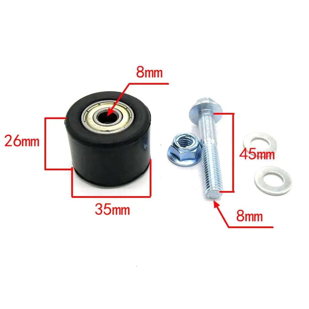 

1Pcs 8mm Black Motorcycle Chain Roller Slider Tensioner Wheel Guide Plastic Metal Motorcycle Chain Guide for YFZ 350 Hot