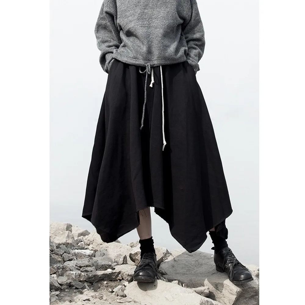 

2020 Summer New High Waist Knee Length Women Gothic Punk Black Lace Up Skirt Casual Streetwear Solid Feminina A-line Party Falda