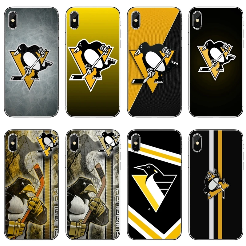 Силиконовый чехол для телефона с принтом в виде пингвина хоккея надписью love