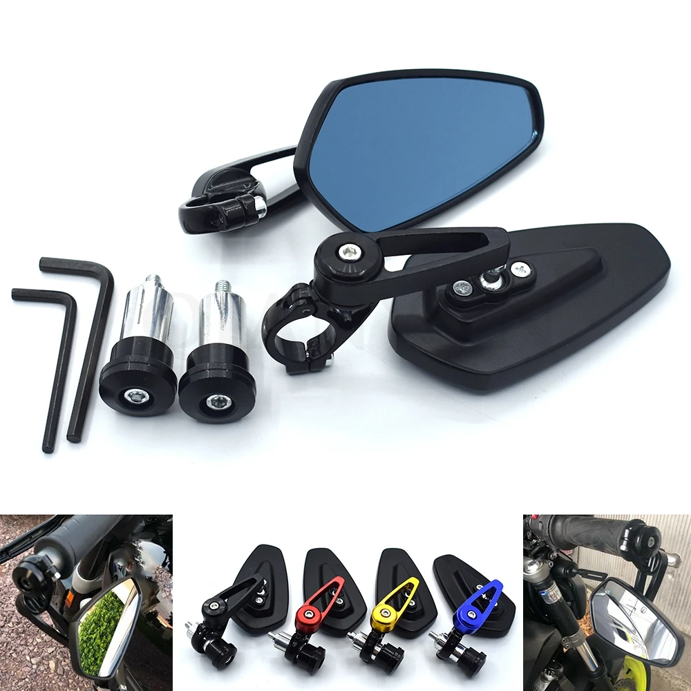 

Universal black 7/8'' 22mm motorcycle side mirror handlebar end mirror for Yamaha R1 R6 R125 R15 FZ16 FZ1 MT09 MT07 FZ6 XJR1300