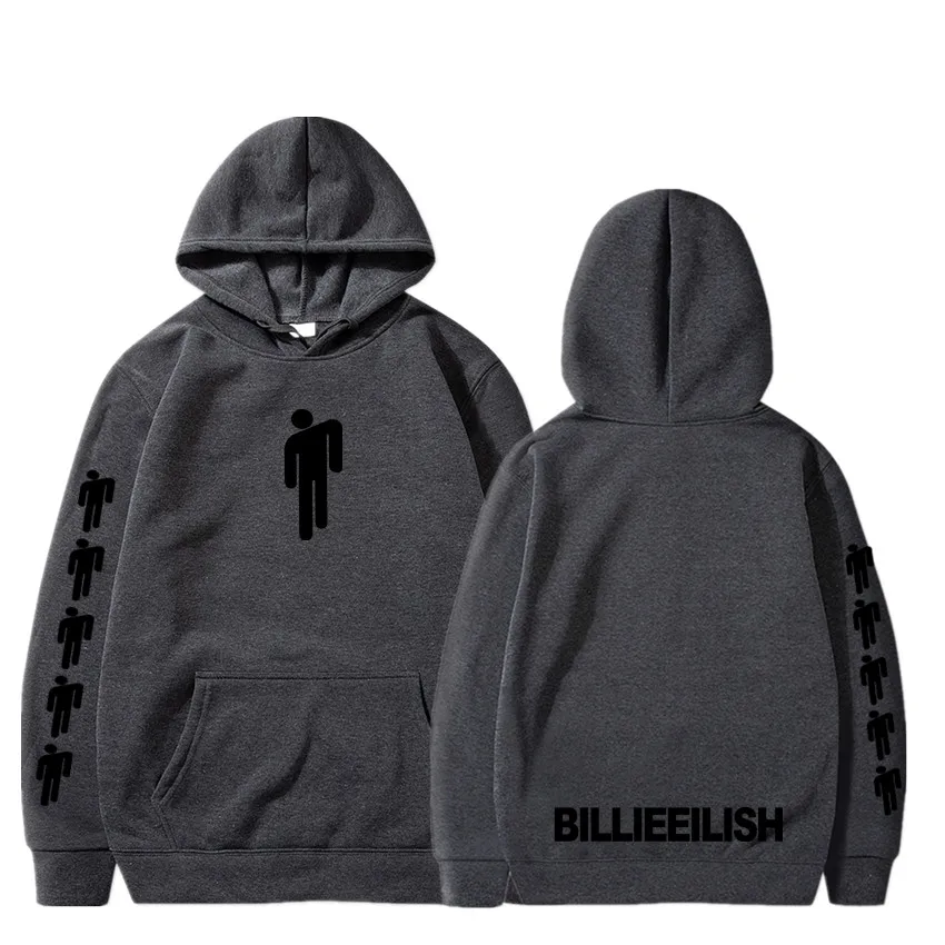 Новая горячая Billie Eilish Толстовка Мужская Черная хлопковая толстовка пара Billie Eilish Толстовка простая сохраняющая тепло Женская/Мужская толстовка одежда