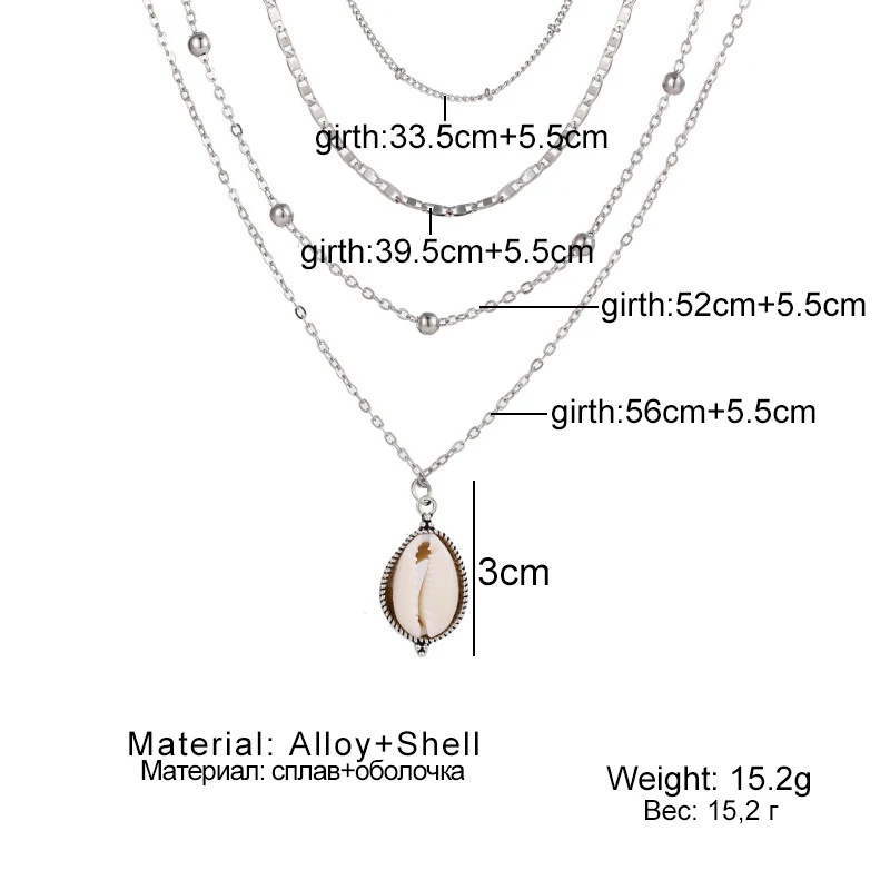 FNIO новые модные Многослойные богемные ожерелья в виде ракушек для женщин девушек