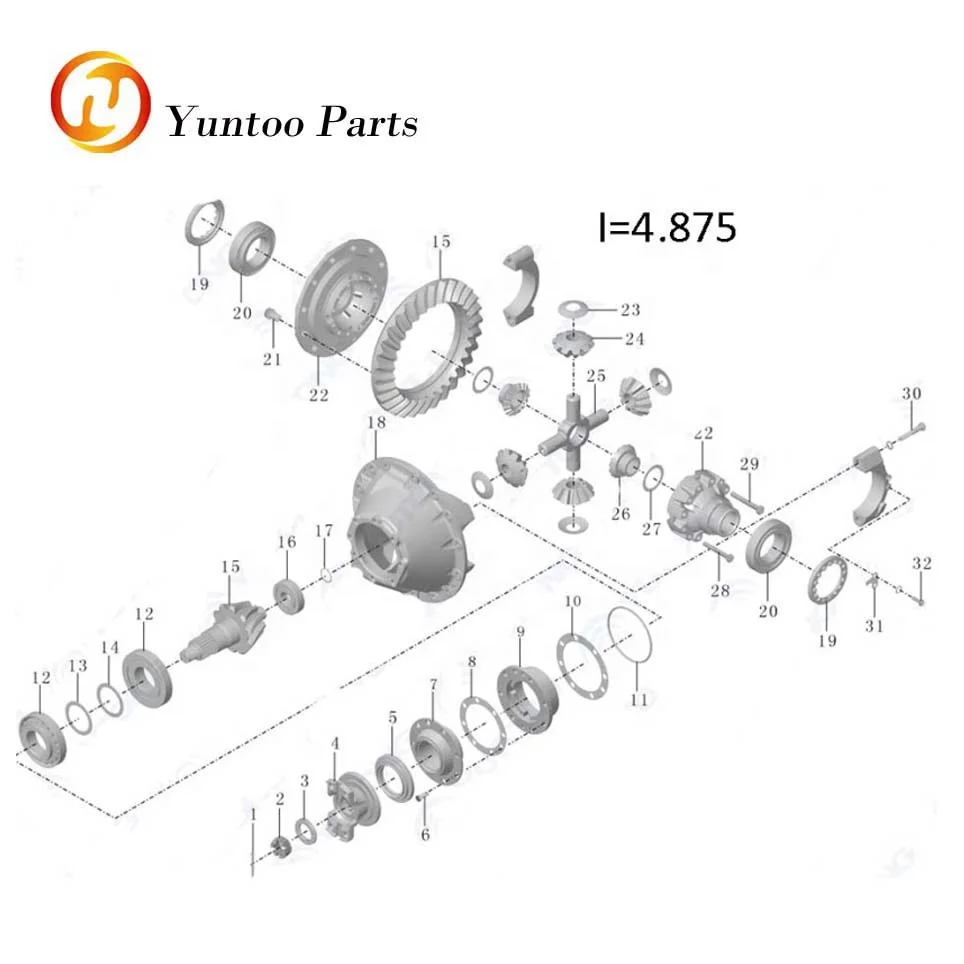

hot sale rear axle main reducer assembly for yutong bus ZK6118