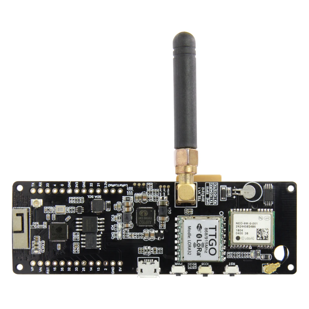 LILYGO TTGO T-Beam V1.1 ESP32 433/868/915/923Mhz WiFi Wireless Bluetooth Module GPS NEO-6M SMA LORA 32 18650 Battery Holder - купить по